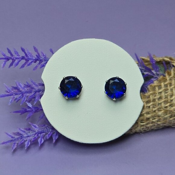 2/$15 September Simulated Sapphire Earrings (NWOT) - Picture 1 of 3